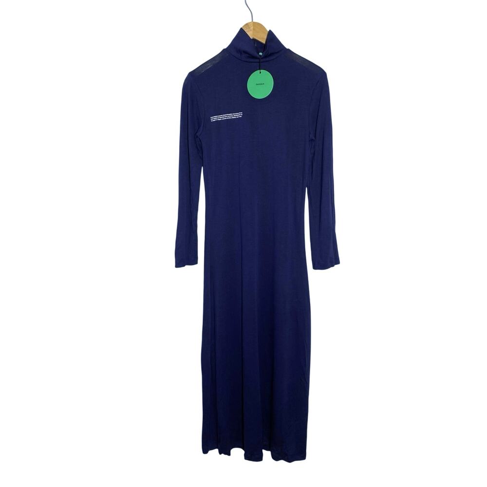Pangaia Maxi Dress Blue Natural Organic Seacell Womens Size XXS Eco friendly